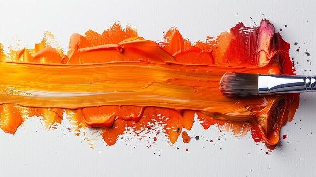 Orange Aquarell-Spot-Blot-Textur, die mit Pinselstrichen erzeugt wurde