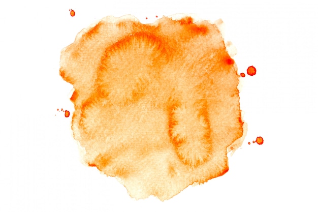 Orange Aquarellfleck mit Farbschattierungen malen Hintergrund