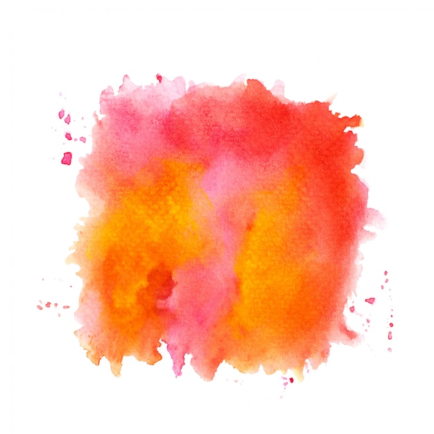 Orange Aquarellhintergrund. Kunst Hand malen