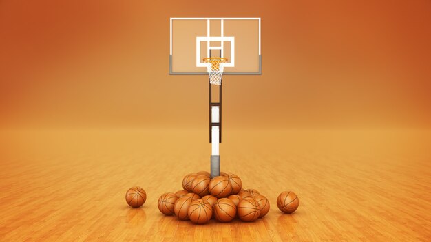 Orange Basketball 3D-Rendering