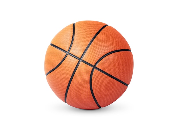 Orange Basketballball auf weißem Hintergrund