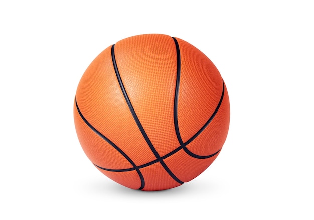 Orange Basketballball auf weißem Hintergrund