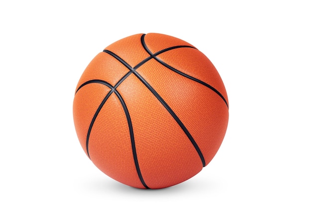 Orange Basketballball auf weißem Hintergrund