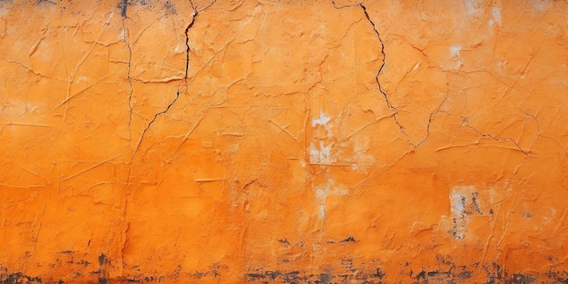 Orange Betonwand Textur Hintergrund Risse kratzen Generative KI