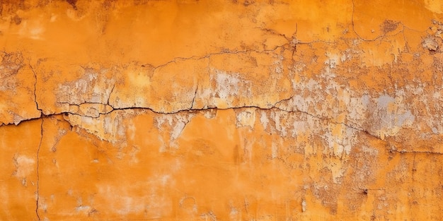 Orange Betonwand Textur Hintergrund Risse kratzen Generative KI