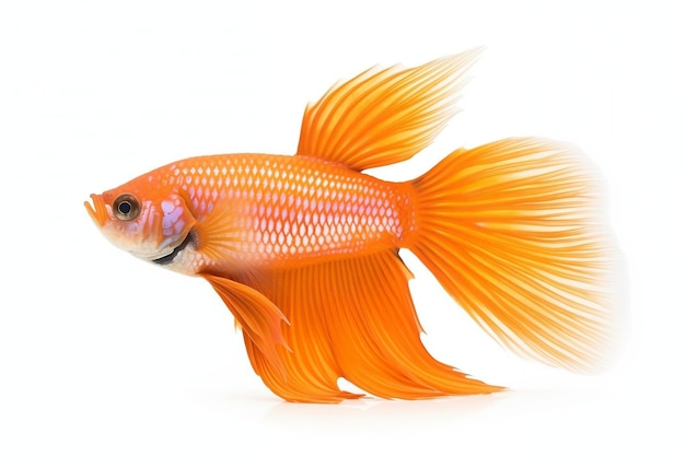 Orange Betta Fisch weiß Hintergrund Generative KI