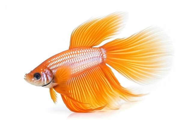 Orange Betta Fisch weiß Hintergrund Generative KI