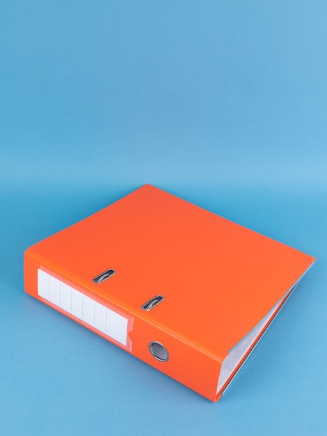 Orange Binder File Folder Close up Markenidentitätsdesign-Set-Mockup-Ordner-Geschäft