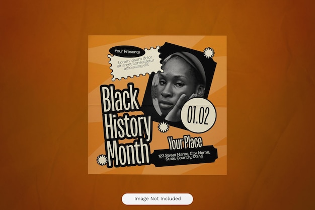 Orange Bold Scrapbooking ist ein Social-Media-Post zum Monat der schwarzen Geschichte.