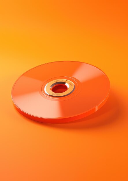 Orange CD auf orangefarbenem Hintergrund Compact Disc Generative KI