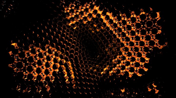 Foto orange e azul desenho de fundo em movimento um fundo preto em que há um laranja e
