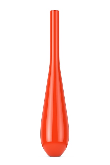 Orange elegante hohe Vase für Ihre Blumen auf weißem Hintergrund. 3D-Rendering.