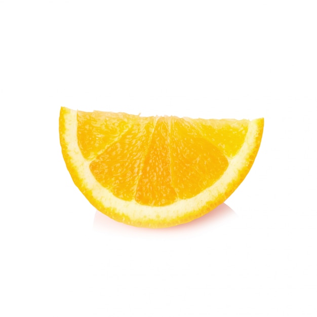 Orange Frucht getrennt auf Weiß