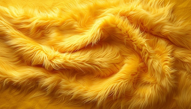 Orange-gelber abstrakter Hintergrund Gelber flauschiger Pelz Mode-Hintergrund Modischer gelber Pelz