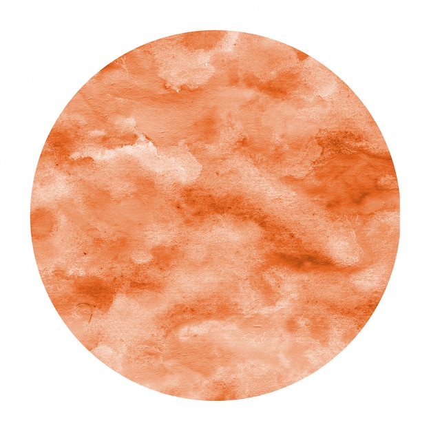 Orange Hand gezeichnete Aquarellkreisrahmen-Hintergrundbeschaffenheit mit Flecken