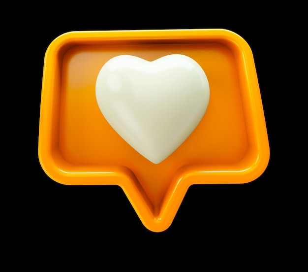 orange Herz Instagram auf schwarzem Hintergrund soziale Medien