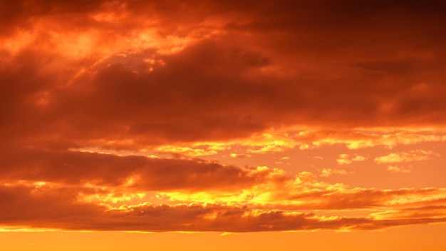 Orange Himmel während des Sonnenuntergangs lebendige lebendige Tapete Sonnenuntergang im gelben Himmel große helle gelbe Sonne bewegen
