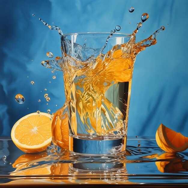 Foto orange im glas wasser