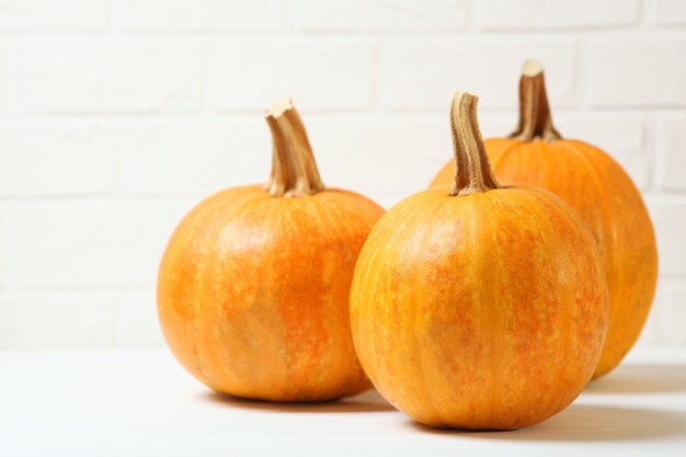 Orange Kürbisse Nahaufnahme Thanksgiving Hintergrund Herbst Hintergrund