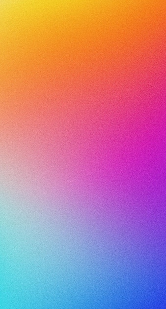 Orange-lila-blauer vertikaler, körniger Farbverlauf-Hintergrund, lebendige mobile Tapete, Retro-Rauschen-Textur-Hintergrund