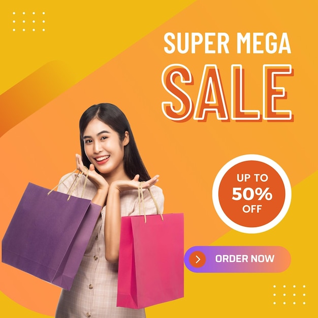 Orange Minimalist Super Big Sale Instagram-Beitrag 1