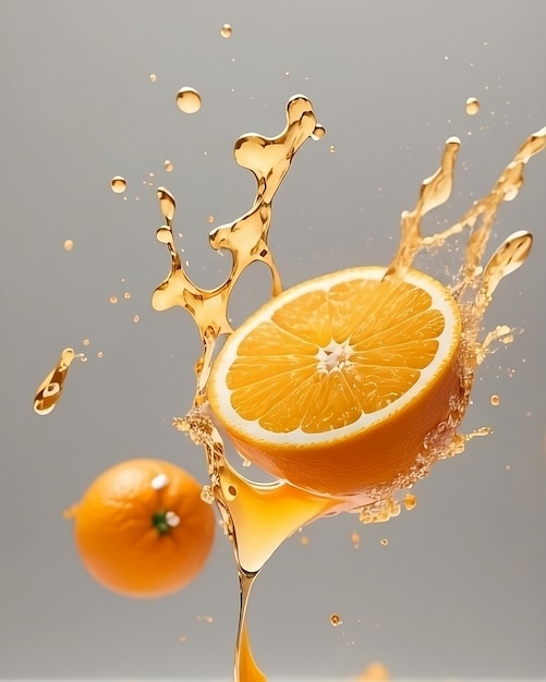 Orange mit spritzendem Saft