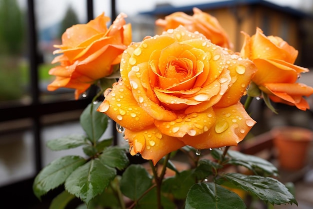 Orange Rose Blüten im Frühling Orange Bildfotografie