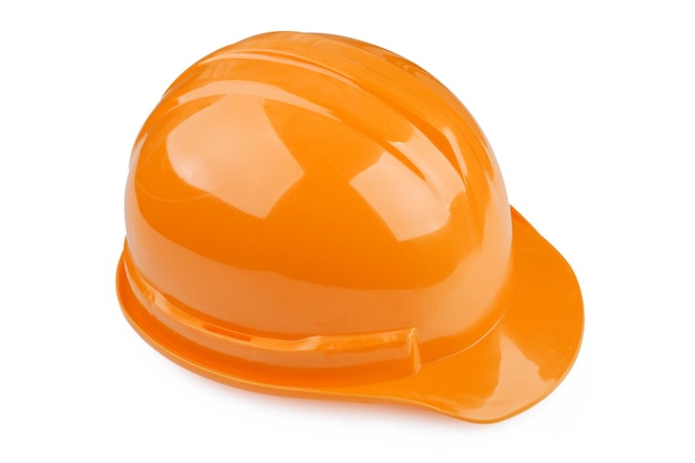 Orange Schutzhelm auf weißem HintergrundxA