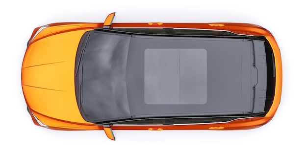 Orange Sports Compact Car SUV 3D-Darstellung