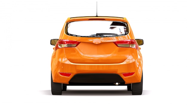 Orange Stadtauto mit glänzender Oberfläche