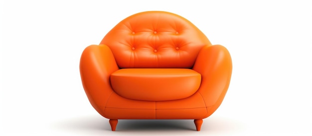 Orange Stuhl isoliert auf weißem Hintergrund