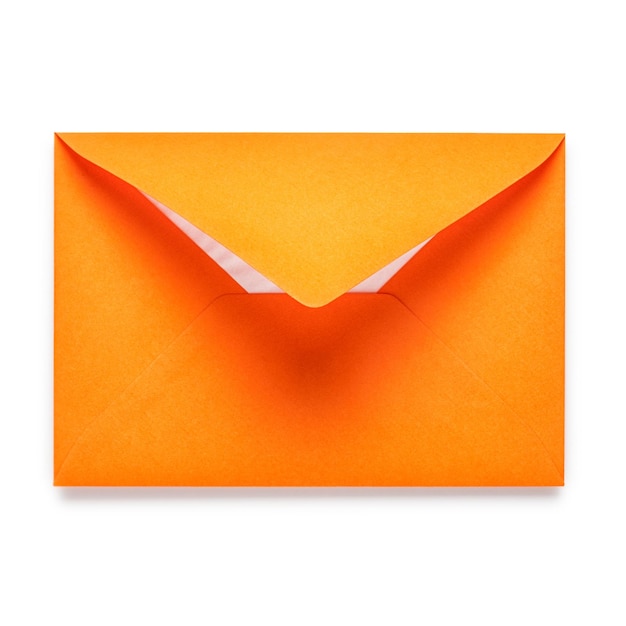 Orange Umschlag isoliert auf weißem Hintergrund Objekt mit Beschneidungspfad