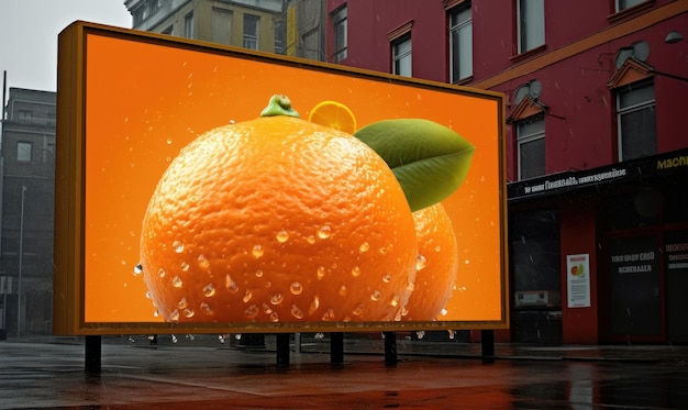 Foto orange werbung hintergrund für soziale medien post saftige früchte für gesunde ernährung generative ai