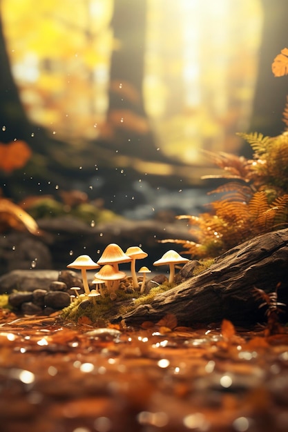 orangefarbene Ahornblätter Rahmen der Herbstnatur Hintergrund mit Bokeh im Wald Herbst Hintergrund