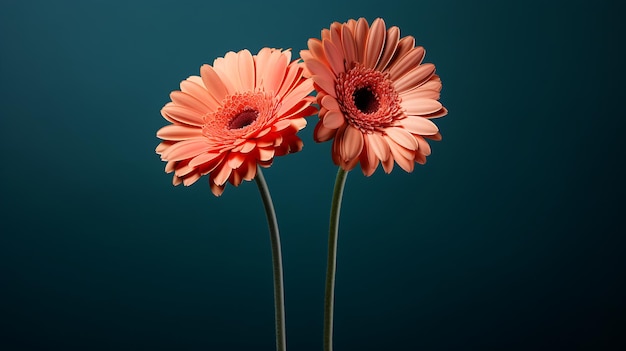 Orangefarbene Blumen auf einer weißen generativen KI