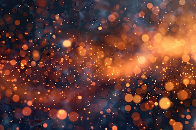 orangefarbene Partikel wie Funken schwimmen langsam in der Luft 4K-Foto