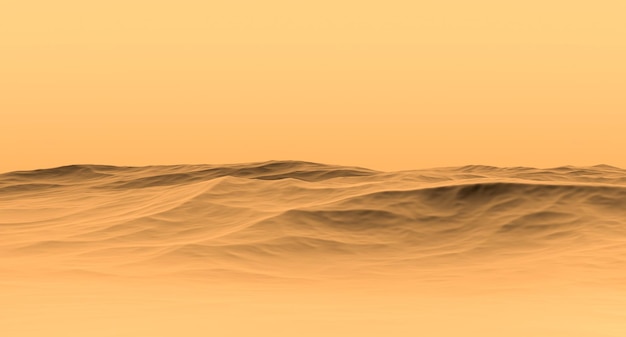 Orangefarbene Wüstenlandschaft, 3D-Rendering