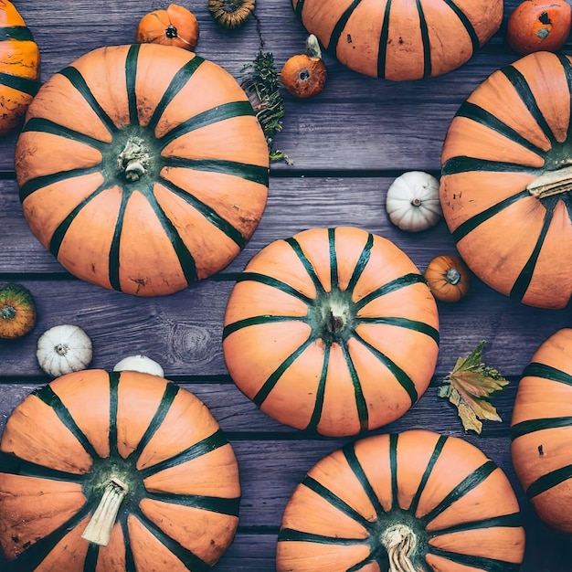 Orangefarbener Grunge-Hintergrund für Halloween mit Kürbissen