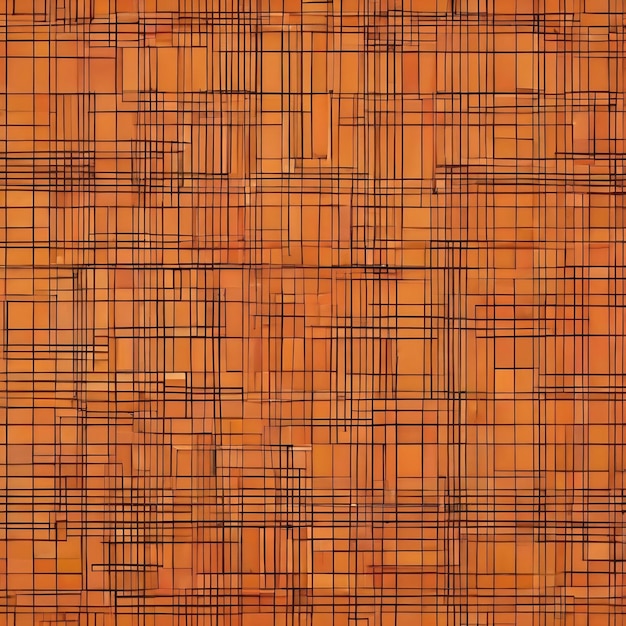 Orangefarbener Hintergrund mit einem Muster aus Linien und Quadraten
