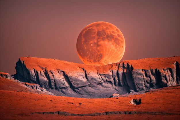 Foto orangefarbener mond