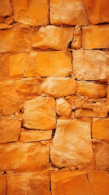 Orangefarbener Steinmauer-Texturhintergrund