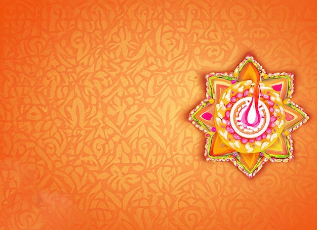 orangefarbener und blauer Hintergrund auf Diwali