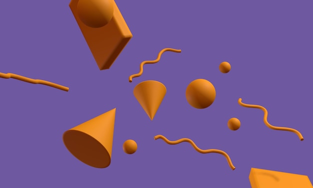 orangefarbenes abstraktes 3D-Hintergrunddesign mit geometrischem 3D-Stil