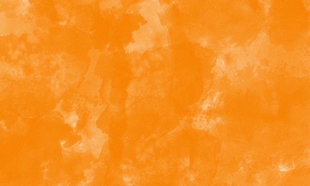 Orangefarbenes Aquarell auf weißem Hintergrund Die Farbe, die auf dem Papier spritzt