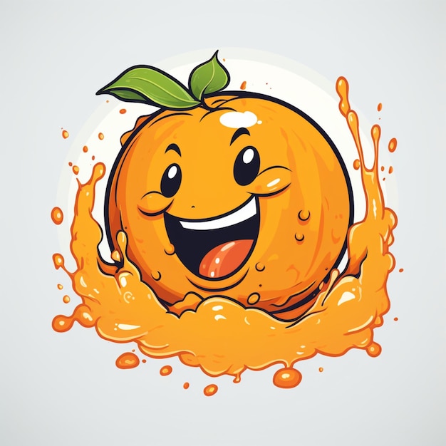 Orangefarbenes Cartoon-Logo