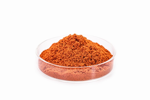 Orangefarbenes Eisenoxid-Pigment oder -Pulver für industrielle Zwecke. Eisenoxid-Pigment Wird zum Färben von Farben in allgemeinen Kunststoff-, Gummi-, Porzellan- oder Baumaterialien verwendet