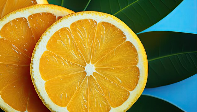 Orangefarbenes Scheibenmuster auf blauem Hintergrund Generative KI