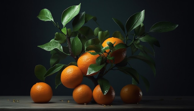 Orangen auf einem Baum Mandarinen auf einem Baum Mandarinen auf einem Ast