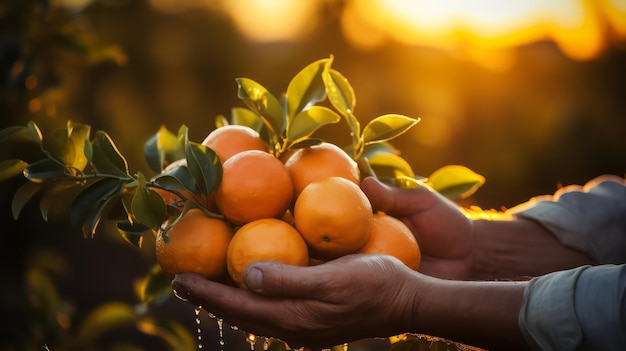 Orangen in den Händen