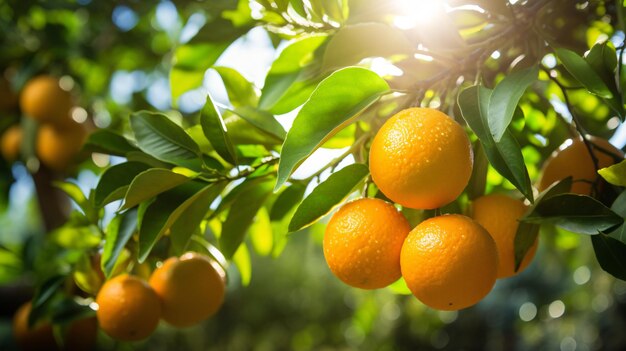 Foto orangenbaum auf der orangenfarm